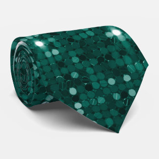 Chic Emerald Green Glitter Disco Vibe Neck Tie