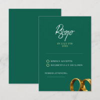 Chic Emerald Green Gold Rings Wedding