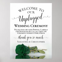 Chic Emerald Green Rose Unplugged Wedding Ceremony