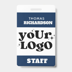 Chic Employee Name Tag Custom Business Logo Staff ID Badge