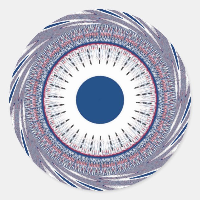 Chic Energetic Eye Design: A Mesmerising Pattern Classic Round Sticker (Front)