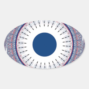 Chic Energetic Eye Design: A Mesmerising Pattern Oval Sticker