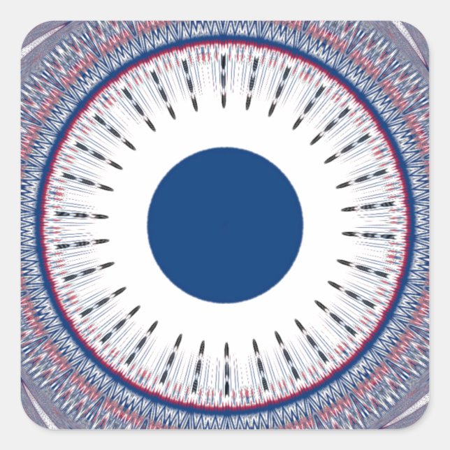 Chic Energetic Eye Design: A Mesmerising Pattern Square Sticker (Front)