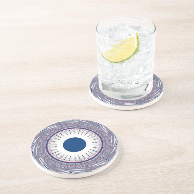 Chic Energetic Eye Design: A Mesmerizing Pattern Coaster (Side)