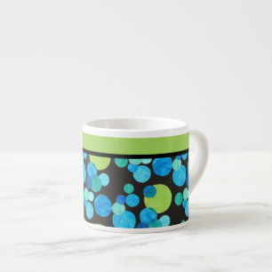 Chic Espresso Mug, Quirky Blue Moons Pattern Cup