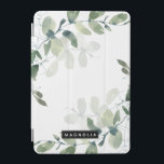 Chic Eucalyptus Monogram iPad Mini Cover<br><div class="desc">Personalise this watercolor eucalyptus greenery design with your name.</div>