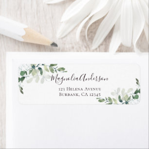 Chic Eucalyptus Wedding Return Address Label