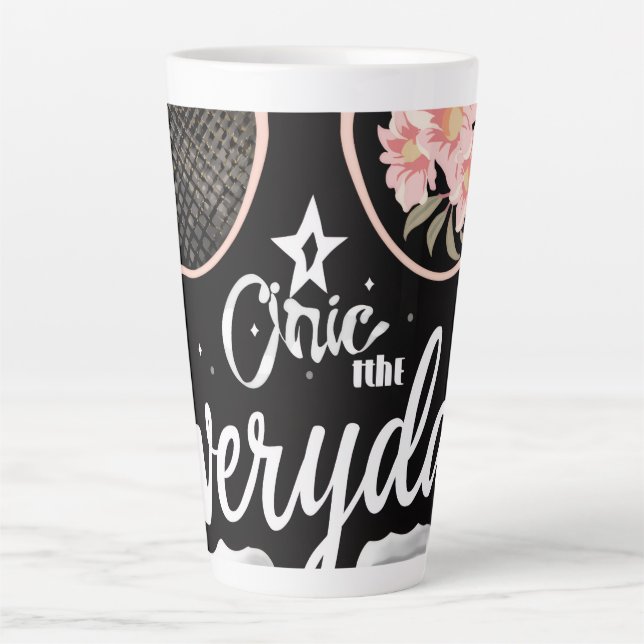 Chic Everyday Latte Mug | Stylish Tall Coffee Cup (Front)