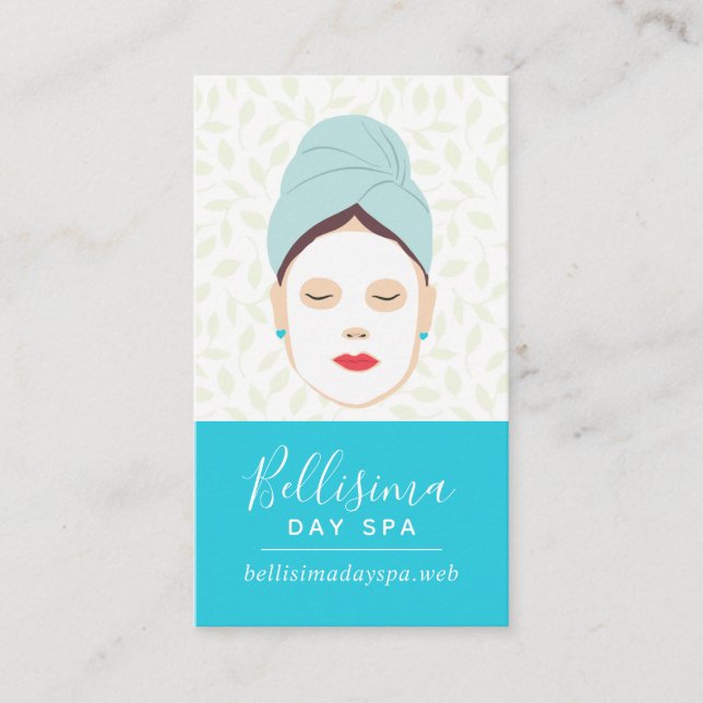 Chic Facial Spa Lady Business Card (Front)