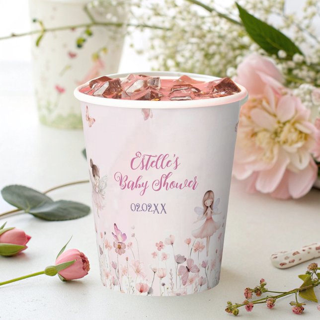 Chic Fairy Princess Garden Baby Shower Cups (Creator Uploaded)