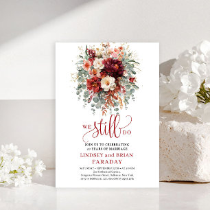 Chic Fall Marsala Floral We Still Do Invitation