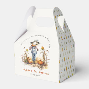Chic Fall Pumpkin Scarecrow Harvest Kids Birthday Favour Box