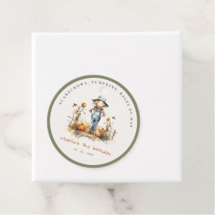 Chic Fall Pumpkin Scarecrow Harvest Kids Birthday Favour Tags