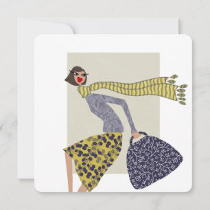 Chic Fall Season Fashion Art Card Miss Wendy