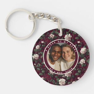 Chic family photo Gardenias Flower Key Ring