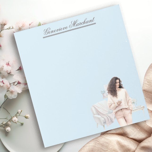 Chic Fashion Girl Personalised Vignette Notepad (Creator Uploaded)