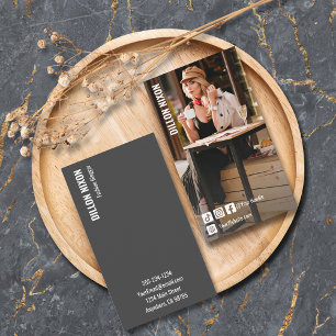 Chic Fashion Social Media Photo Business Card