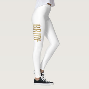 Chic Faux Gold Bride Bachelorette Party Leggings