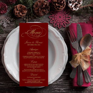 Chic Faux Gold Foil Christmas Menu Template
