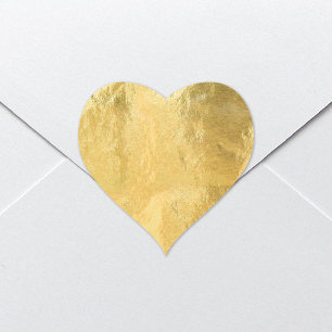 Chic Faux Gold Foil Heart Stickers