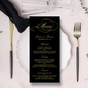 Chic Faux Gold Foil Wedding Menu Template