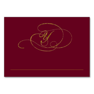 Chic Faux Gold Foil Wedding Place Card - Y