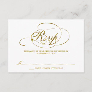 Chic Faux Gold Foil Wedding RSVP Template