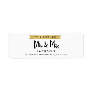 Chic Faux Gold Future Mr and Mrs Return Address Return Address Label