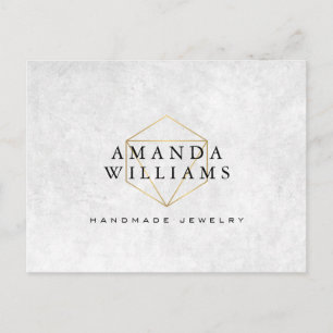 Chic Faux Gold Gemstone Jewellery Designer Postcar Postcard