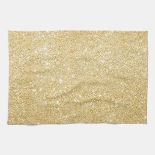 Chic Faux Gold Glitter Luxury Kitchen Towel