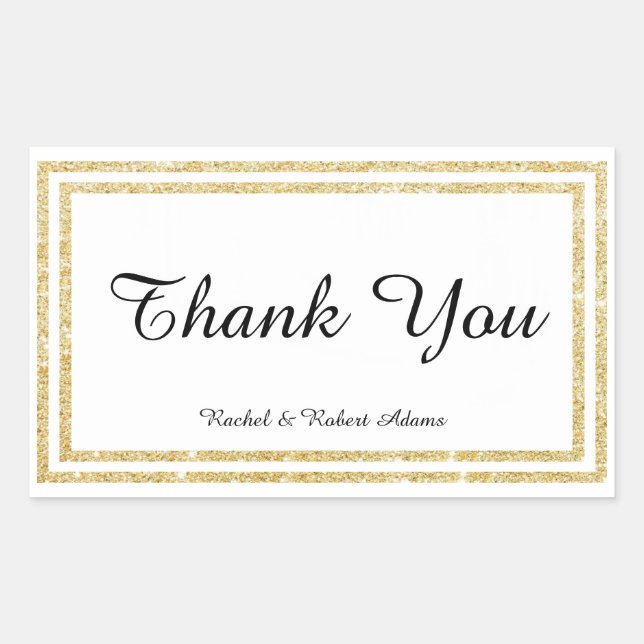 Chic Faux Gold Glittered Trim - Rectangle Sticker (Front)