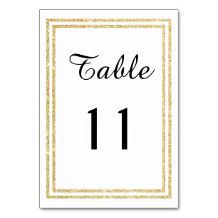 Chic Faux Gold Glittered Trim - Table Card