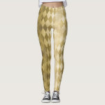 Chic Faux Gold Harlequin Diamond Pattern Leggings<br><div class="desc">These chic leggings of lfaux gold harlequin diamond pattern will have you dressed in style. Perfect for a day at the office,  night out on the town or wear exercising to yoga or your dance class. Designed by world renowned artist ©Tim Coffey.</div>