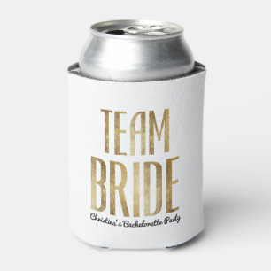 Chic Faux Gold Team Bride Bachelorette Party Can Cooler