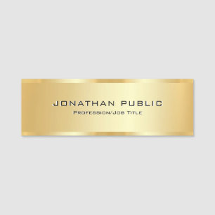 Chic Faux Gold Template Staff Crew Member Visitor Name Tag