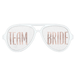 Chic Faux Rose Gold Team Bride Sunglasses