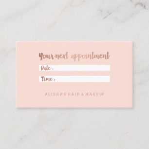 Chic faux rose gold typography blush appointment