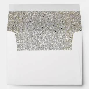 Chic Faux Silver Glittered Trim - Envelope