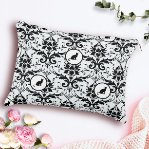 Chic Feline Damask Pattern Decorative Cushion