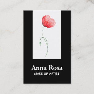 *~* Chic Feminine Floral Modern Elegant Red Poppy Business Card