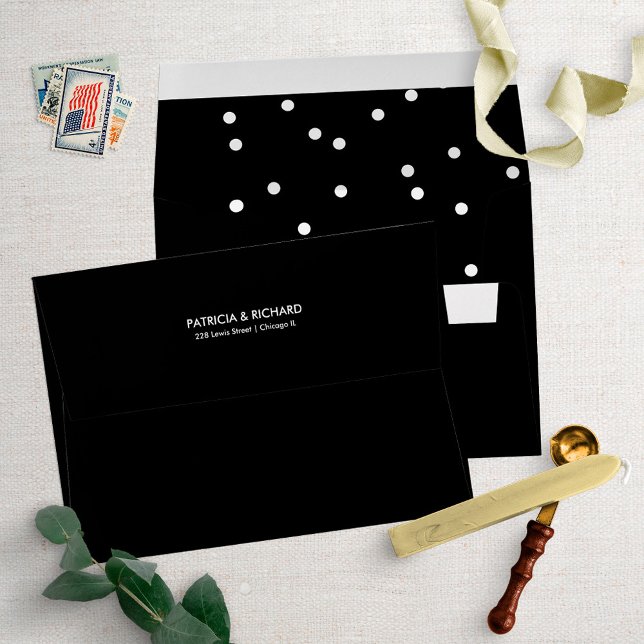 Chic Festive Confetti Pattern Wedding Invitation Envelope (Creator Uploaded)