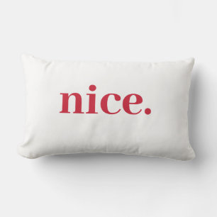 "Chic Festivity: 'Nice' Modern Christmas Throw Pil Lumbar Cushion