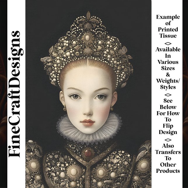 Chic Fictional Queen Princess Woman BG5 Decoupage Tissue Paper (Creator Uploaded)