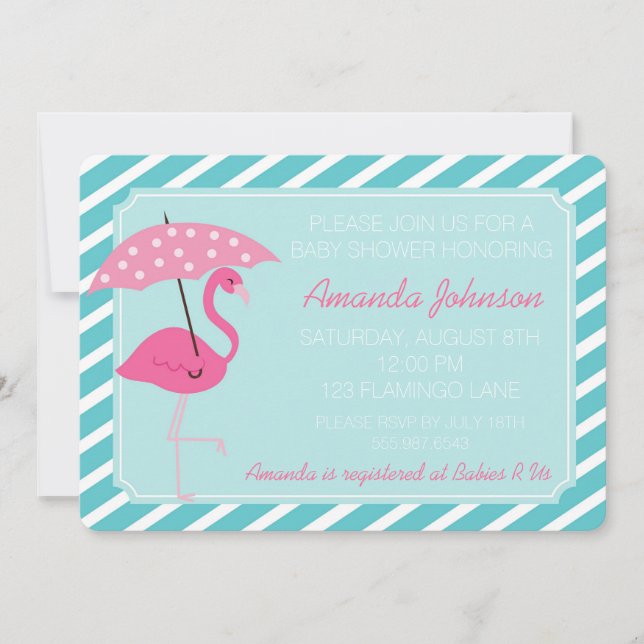 Chic Flamingo Baby Shower Invitation (Front)