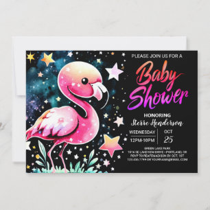 Chic Flamingo Baby Shower Invitation