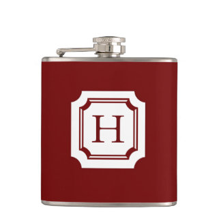 CHIC FLASK_18 RED WITH CLASSIC MONOGRAM HIP FLASK