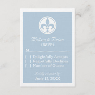 Chic Fleur De Lis Response Card, Blue