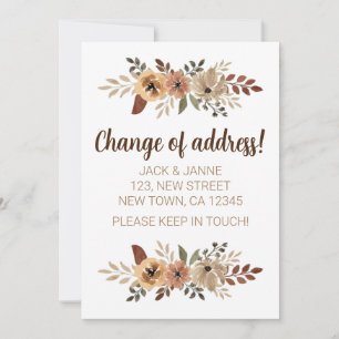 Chic Flora Change Of Address Announcement Card
