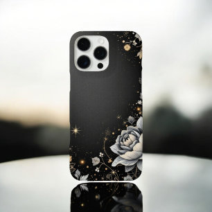 Chic Flora: Gold Accents iPhone 16 Pro Max Case