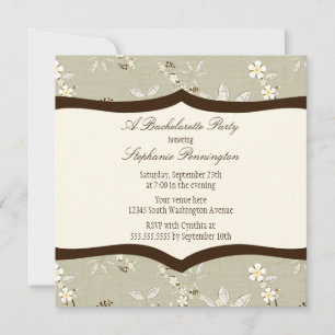 Chic floral bachelorette party invitation